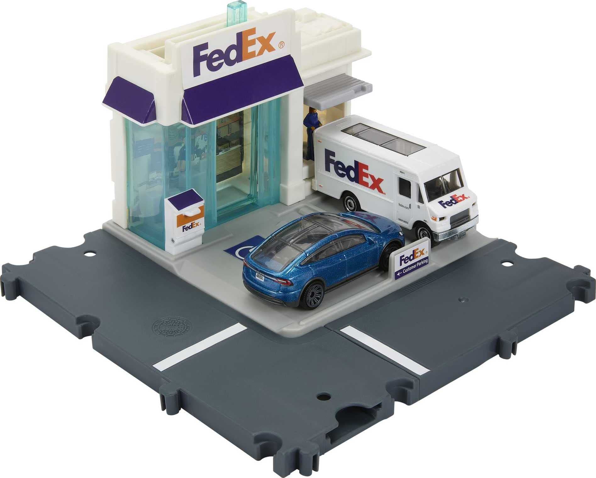 Matchbox Action Drivers FedEx Package Center package arrival ramps spark storytelling adventures