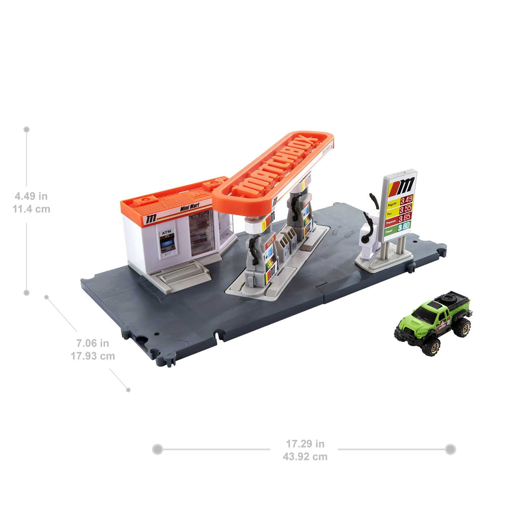Matchbox Action Drivers gas hose with latch supports hands-on interaction for kids.