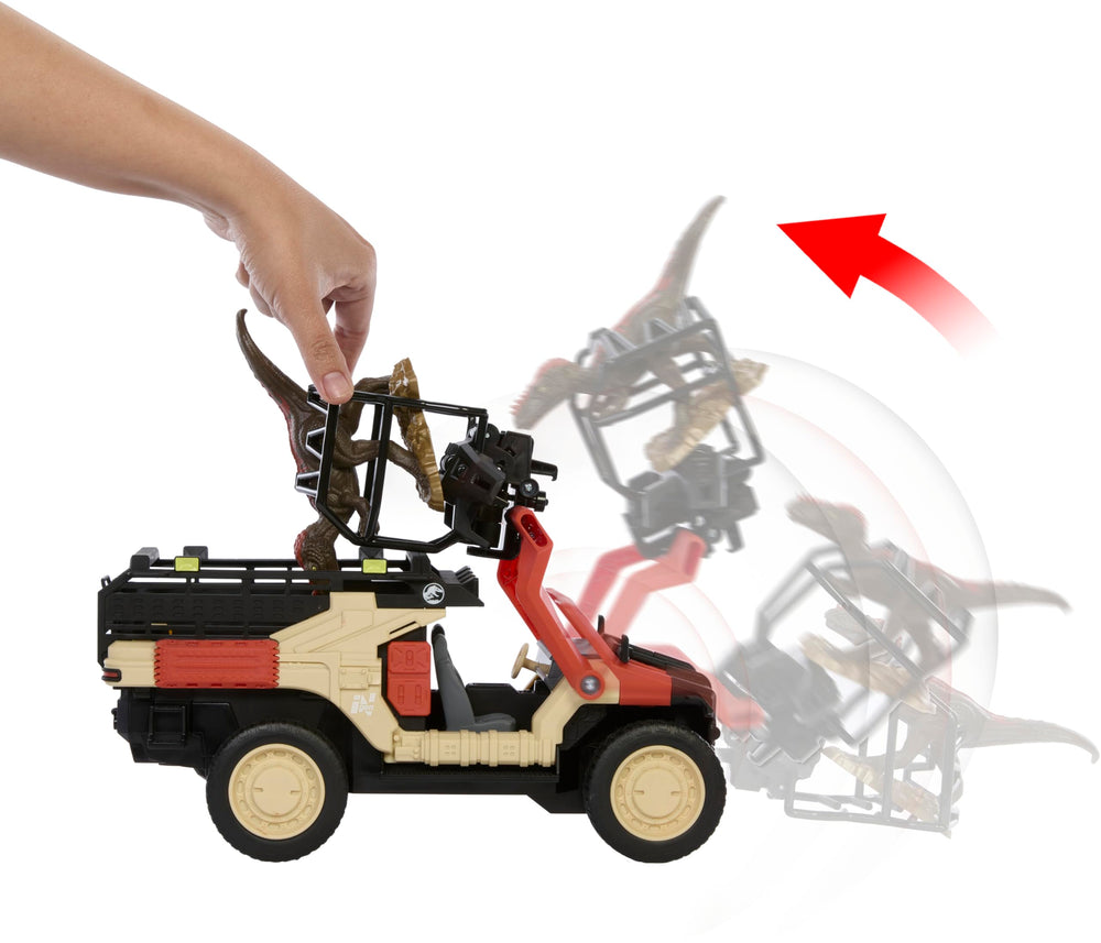 Matchbox RC Jurassic World Dino Catcher lab backdrop for imaginative play