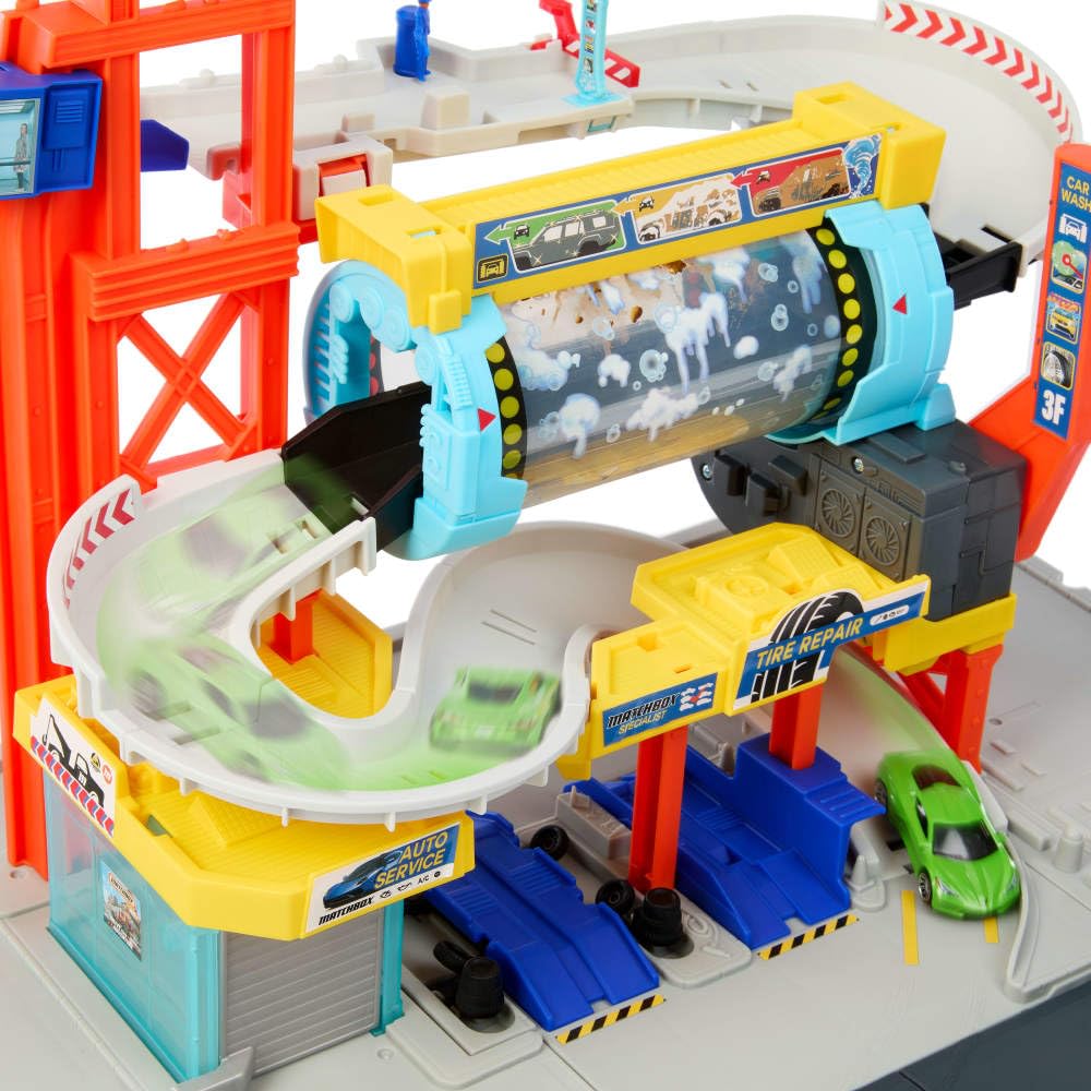 Matchbox Tune-Up Station with lift supports pretend vehicle maintenance play