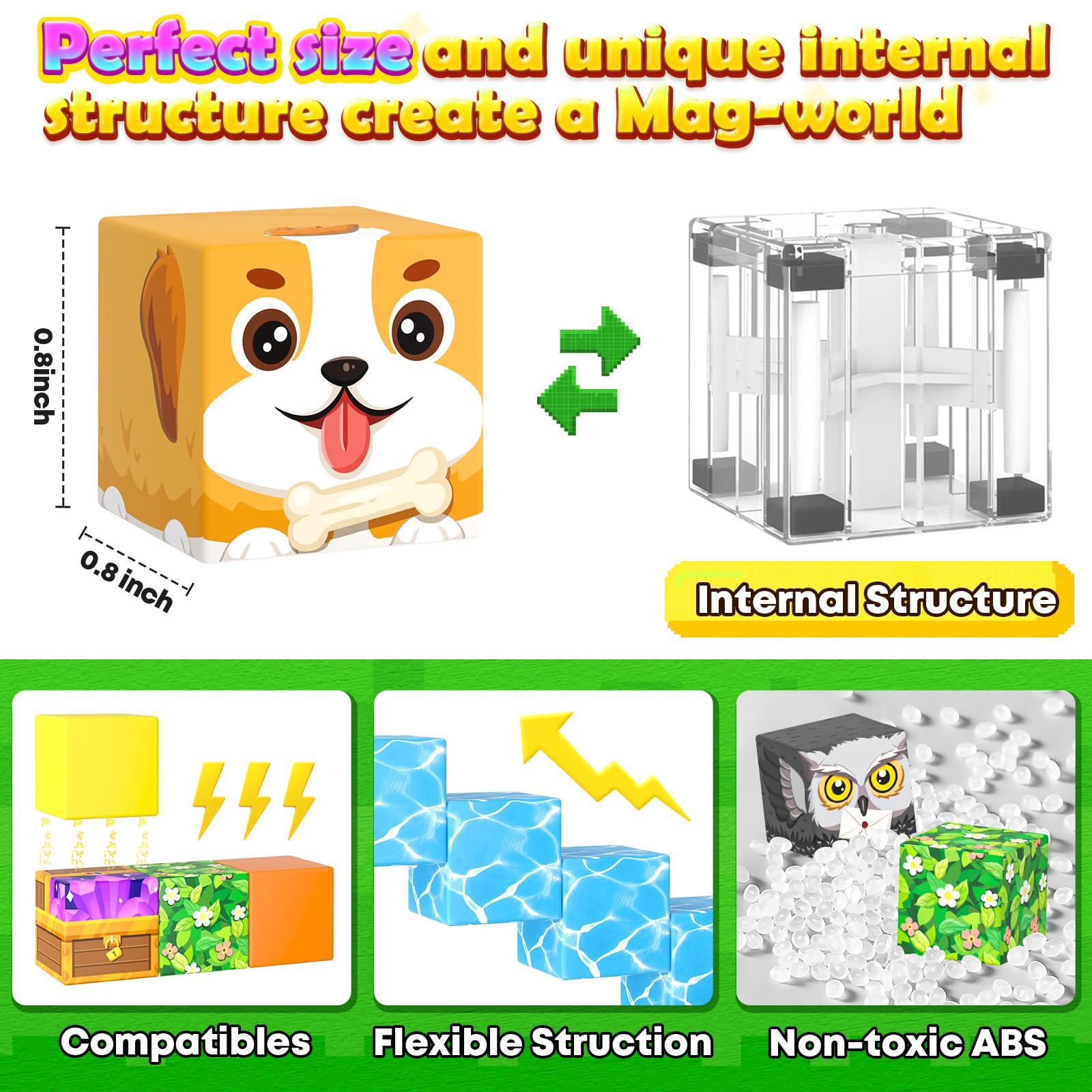Matchtiles blocks compatible with other magnet sets for expanded creativity