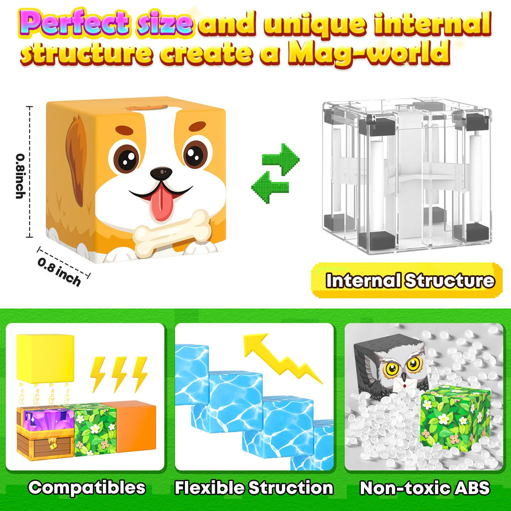 Matchtiles blocks compatible with other magnet sets for expanded creativity