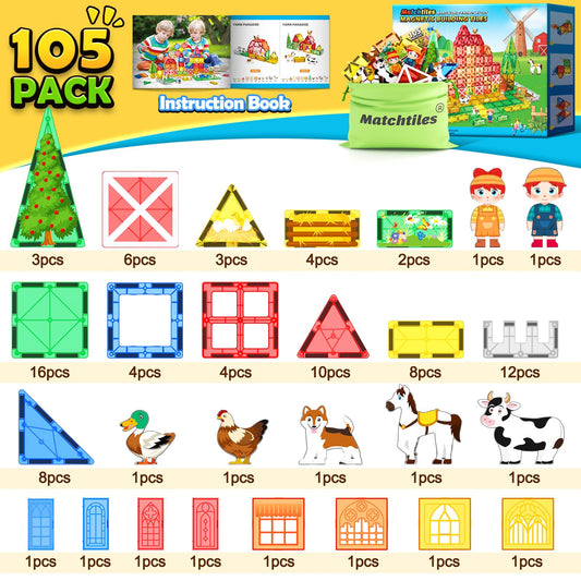 Matchtiles farmer figures support role-play and farm scene storytelling.