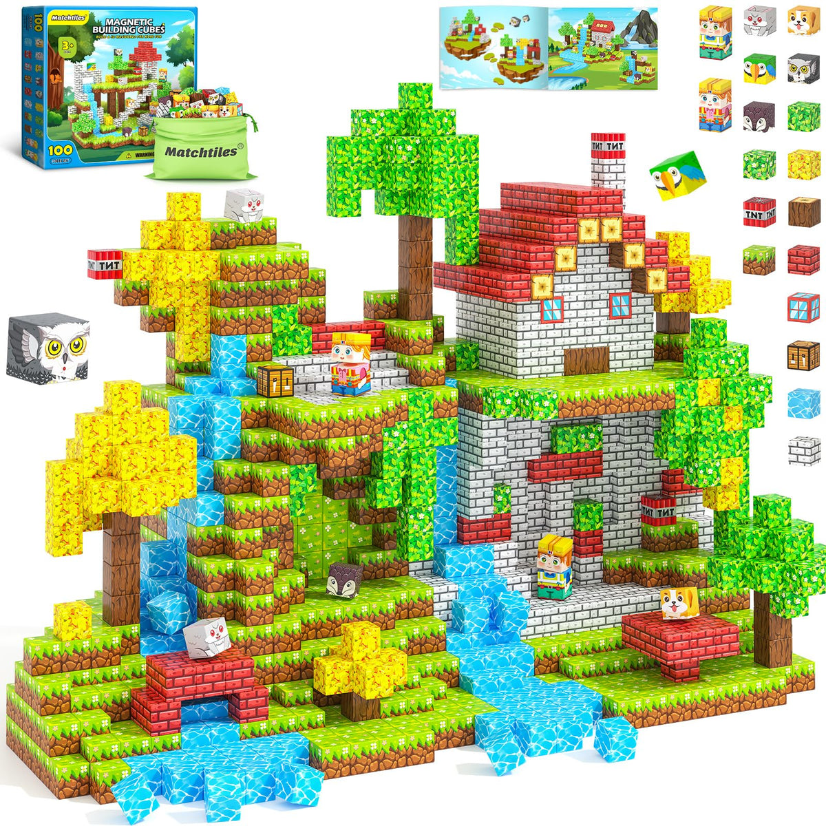 Matchtiles forest animals blocks in vivid colors spark imaginative forest play.