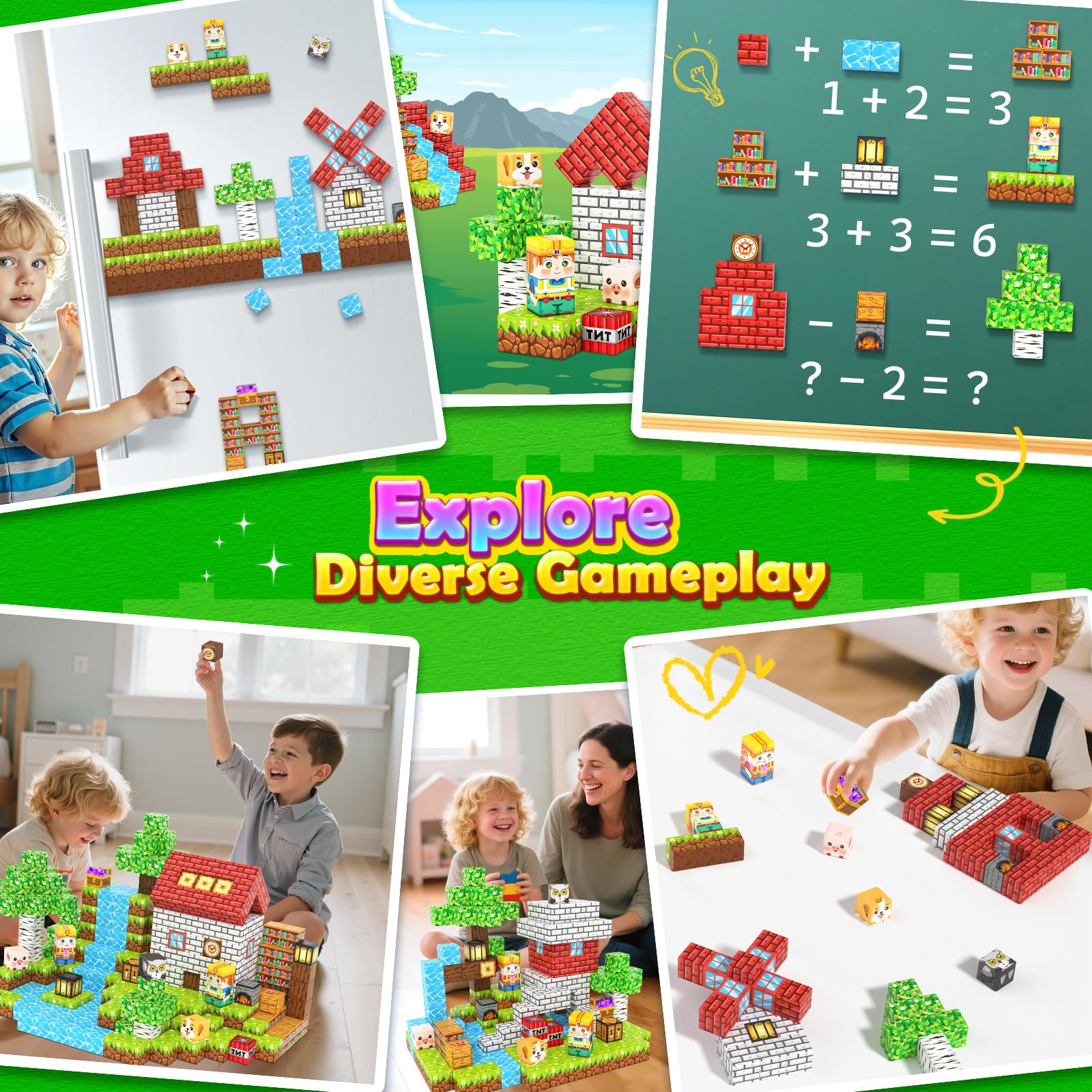 Matchtiles magnetic blocks classroom-use encourages collaboration and STEM exploration.