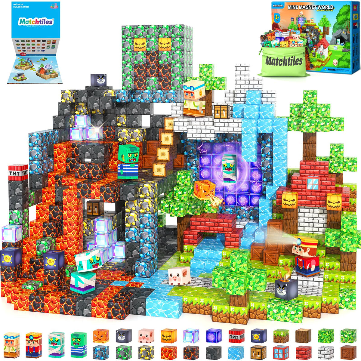 Matchtiles Magnetic Blocks Forest Set for imaginative forest-themed play and storytelling