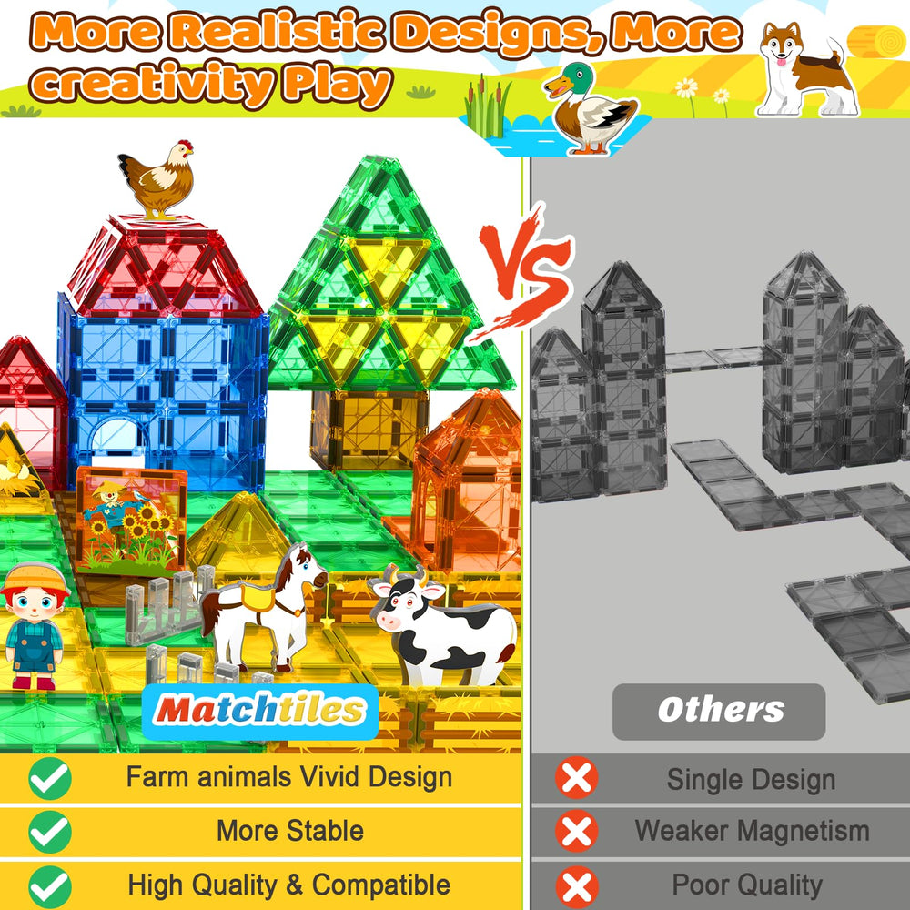 Matchtiles magnetic tiles enable open-ended creative building sessions.