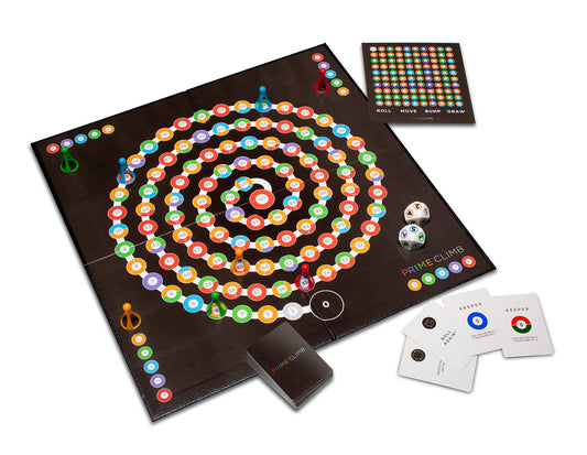 Prime Climb game board close-up shows color-coded paths for math exploration