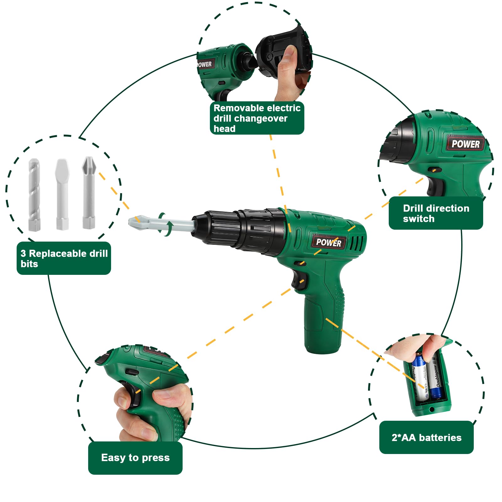 Mathea kids tool set tape measure supports early measurement playtime.