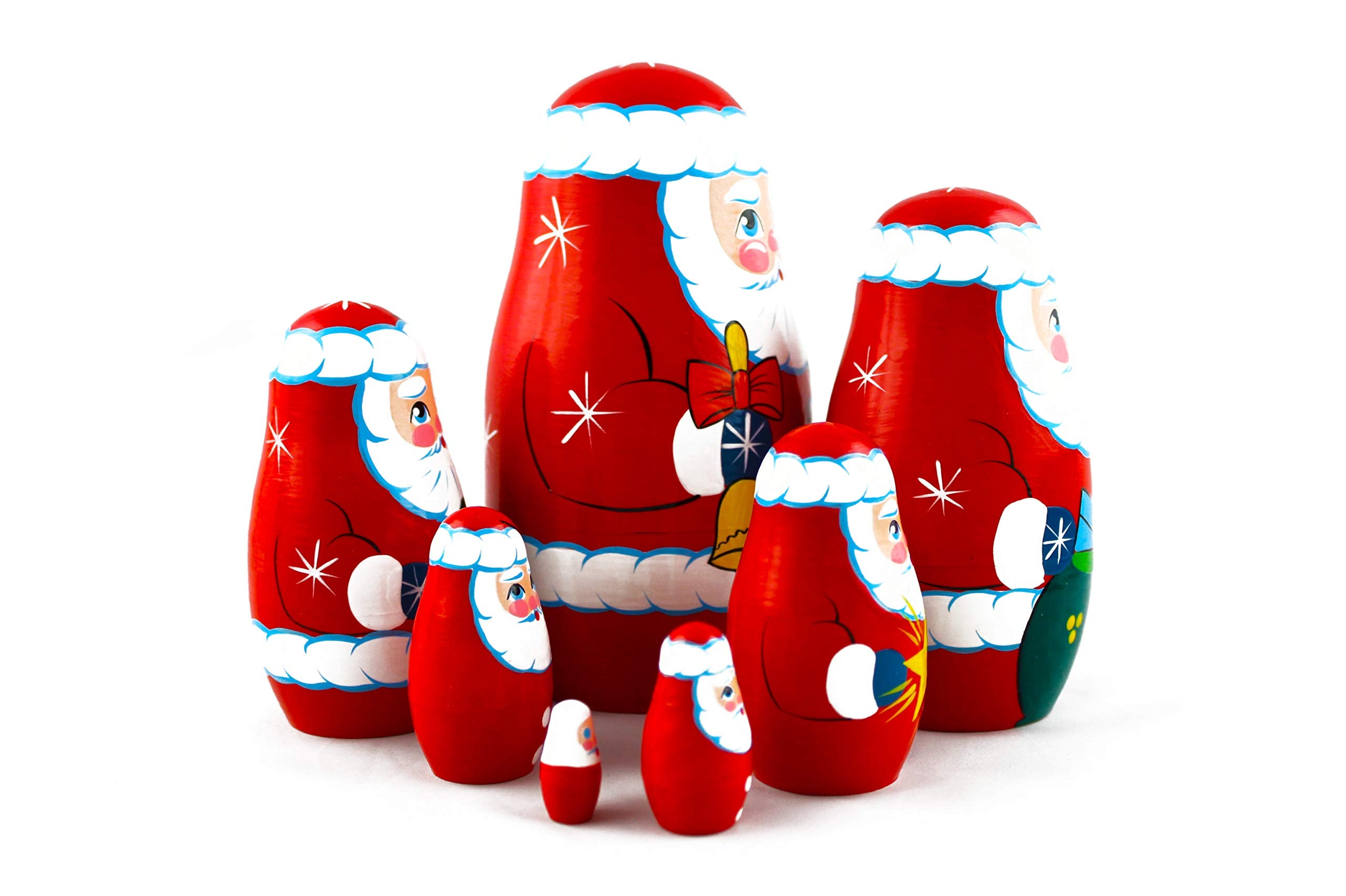 MATRYOSHKA&HANDICRAFT wooden gift box holding nesting dolls, perfect for gifting.