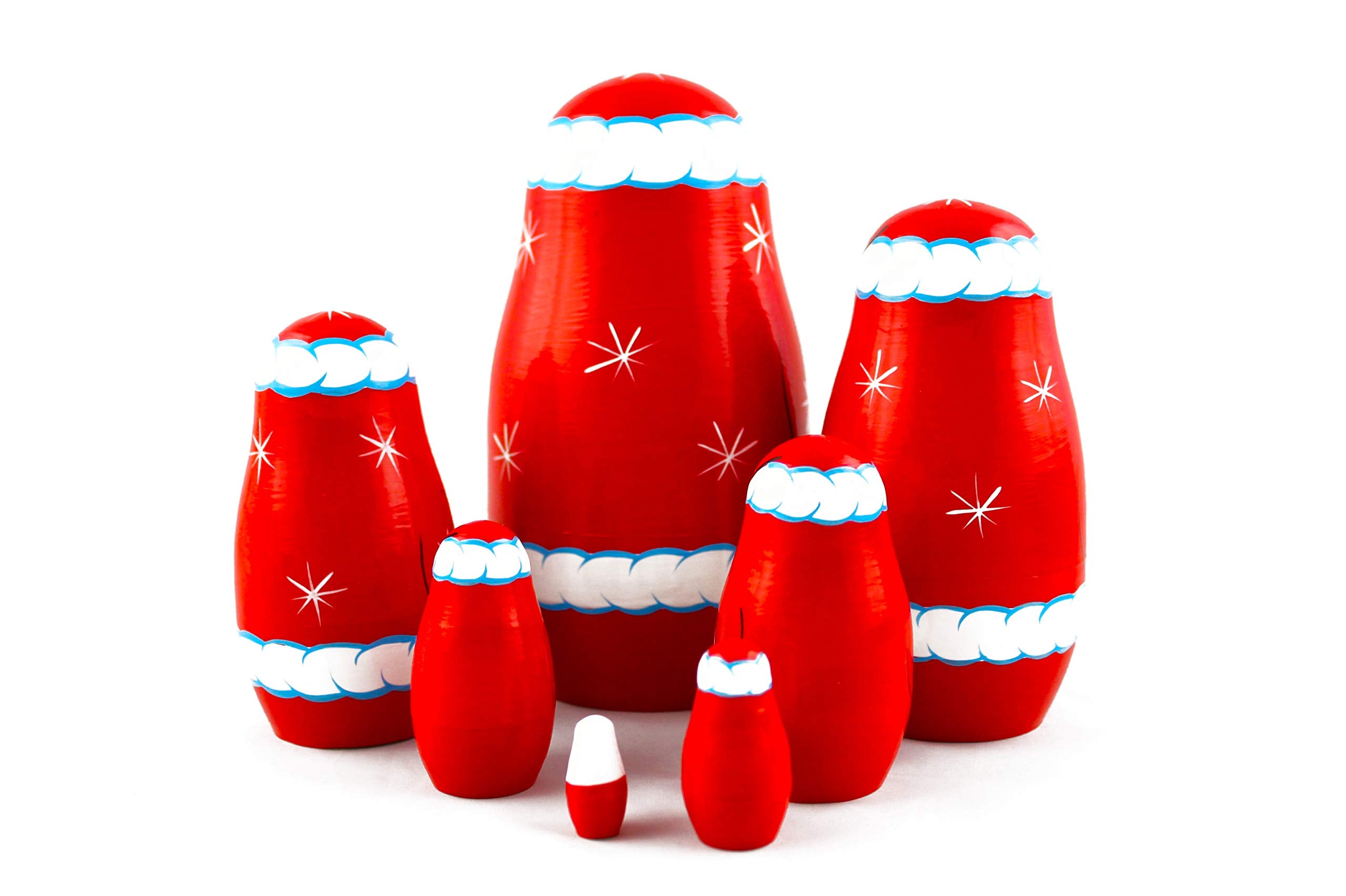 MATRYOSHKA&HANDICRAFT hand-painted Santa dolls with eco-friendly finishes for safe display.