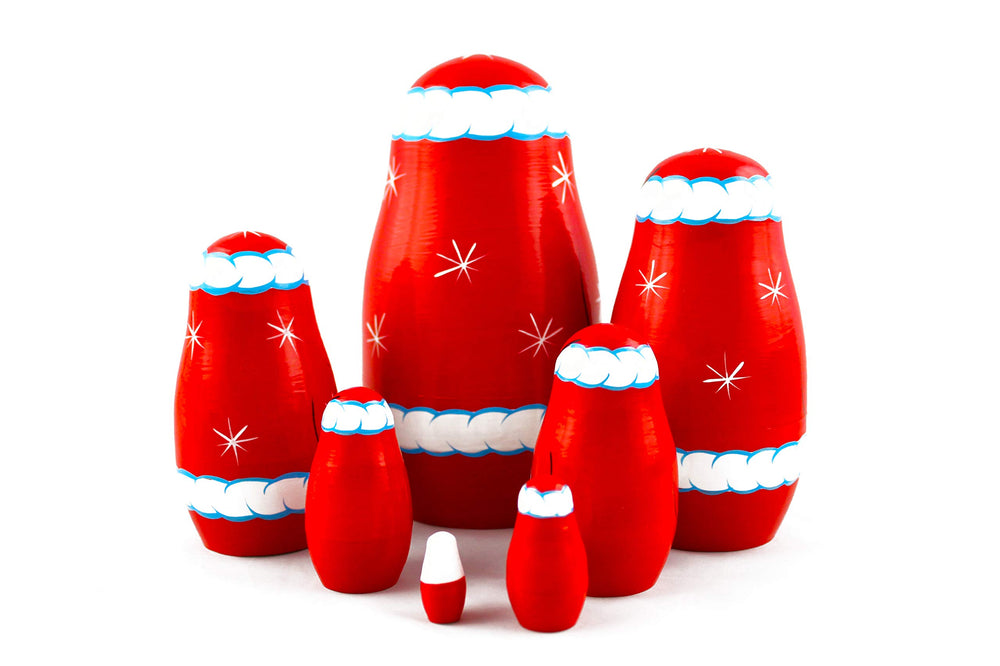 MATRYOSHKA&HANDICRAFT hand-painted Santa dolls with eco-friendly finishes for safe display.