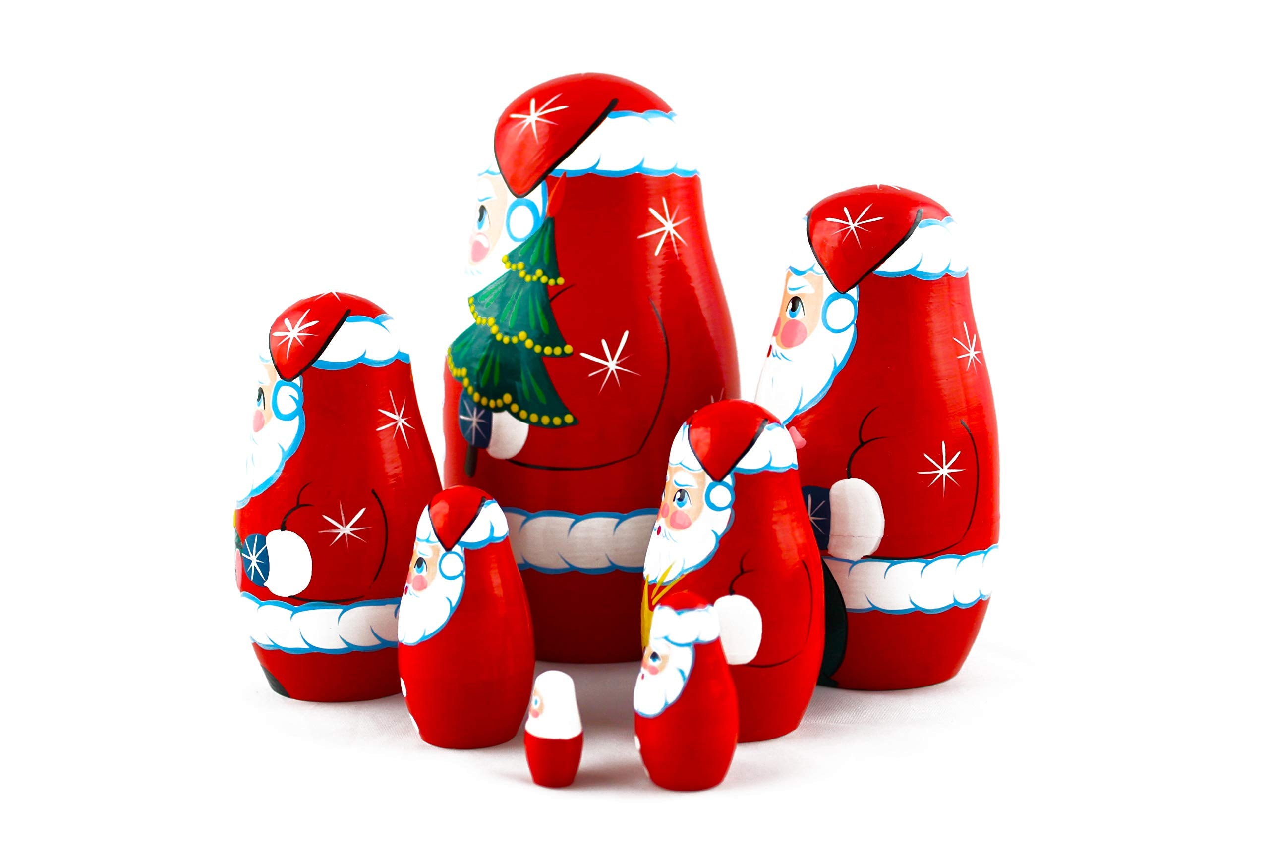 MATRYOSHKA&HANDICRAFT largest to smallest dolls, compact nesting design with room for small treats.