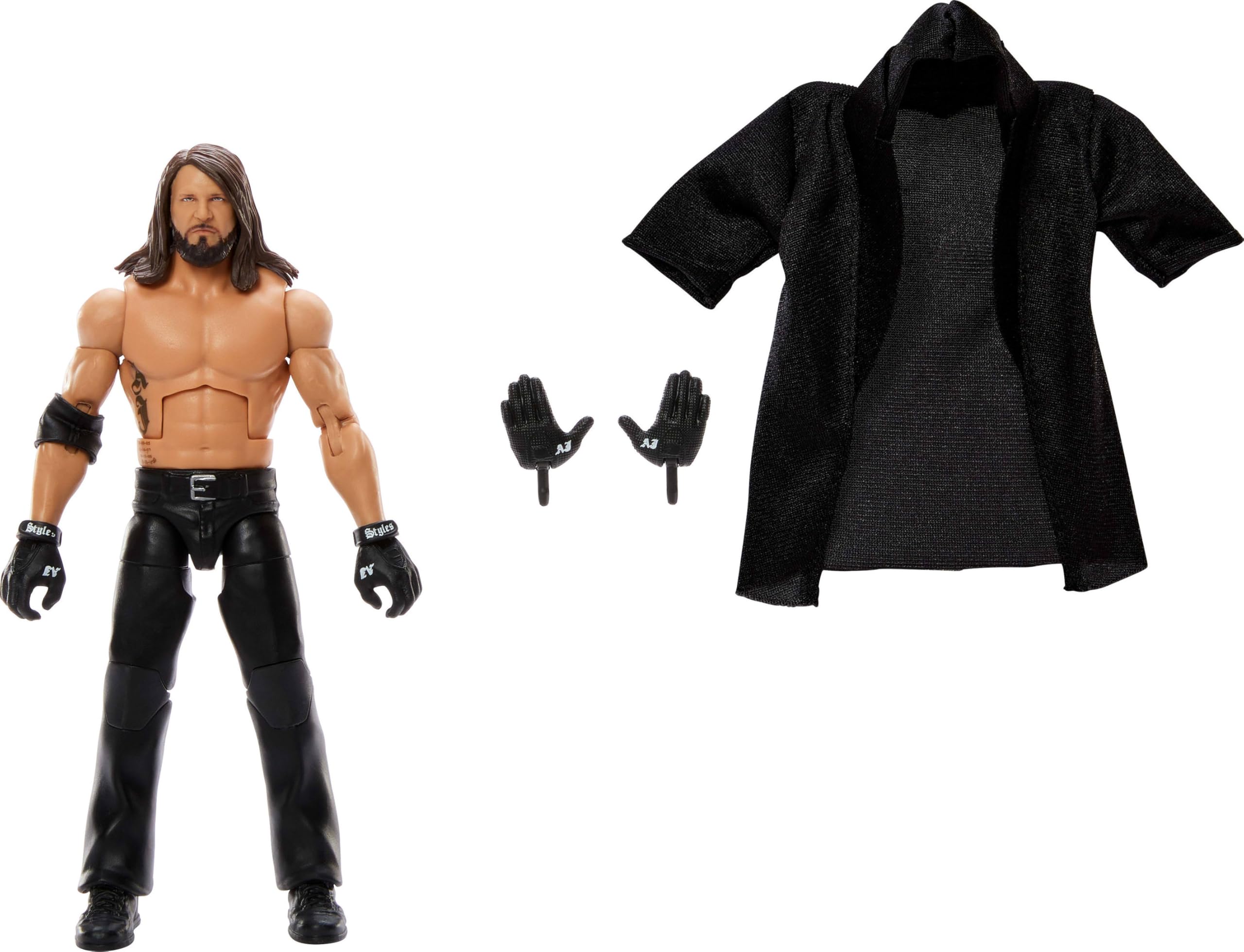 Mattel AJ Styles Elite figure front view ideal for display and collection