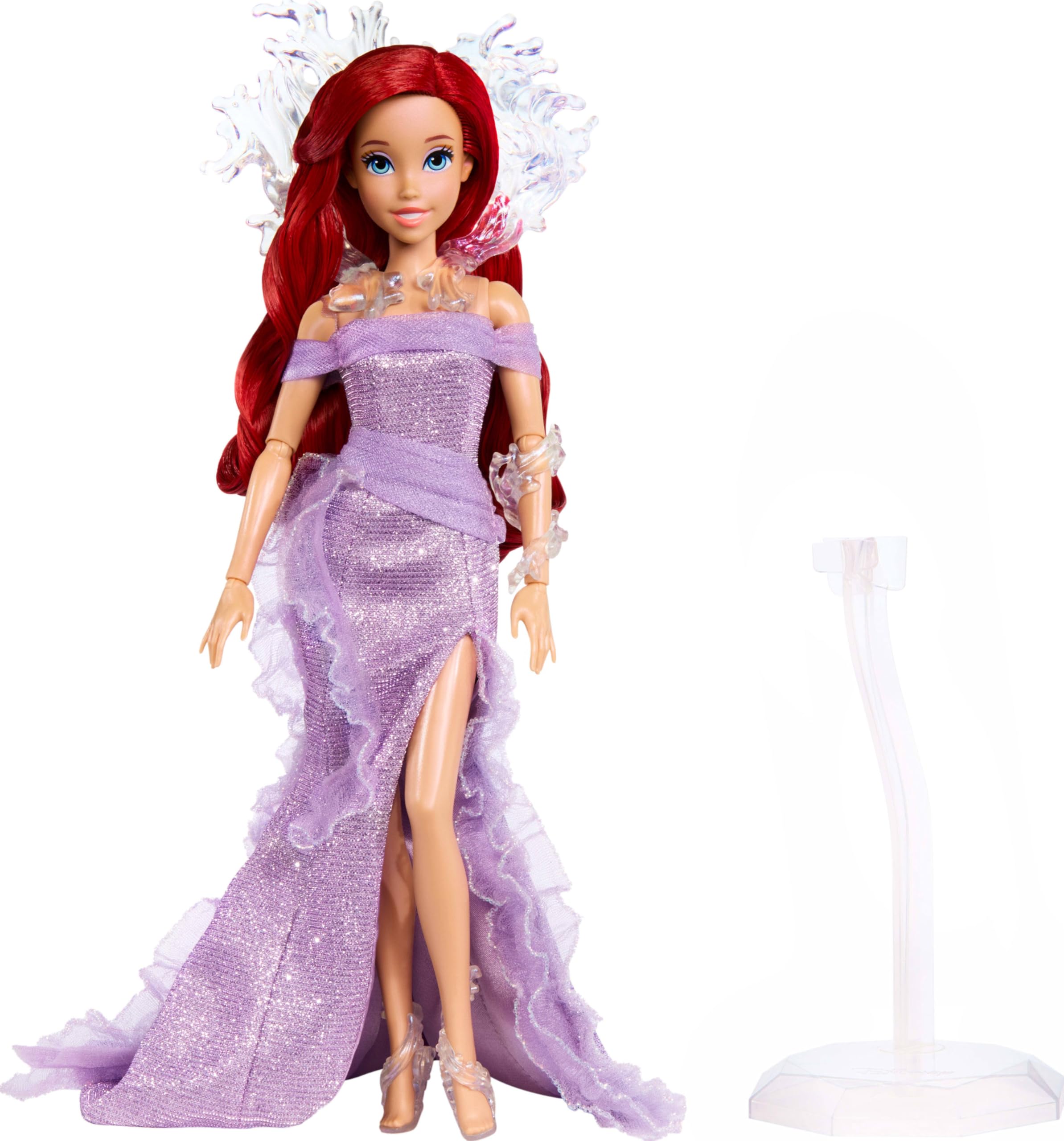 Cascading red hair and poised expression on Mattel Ariel.