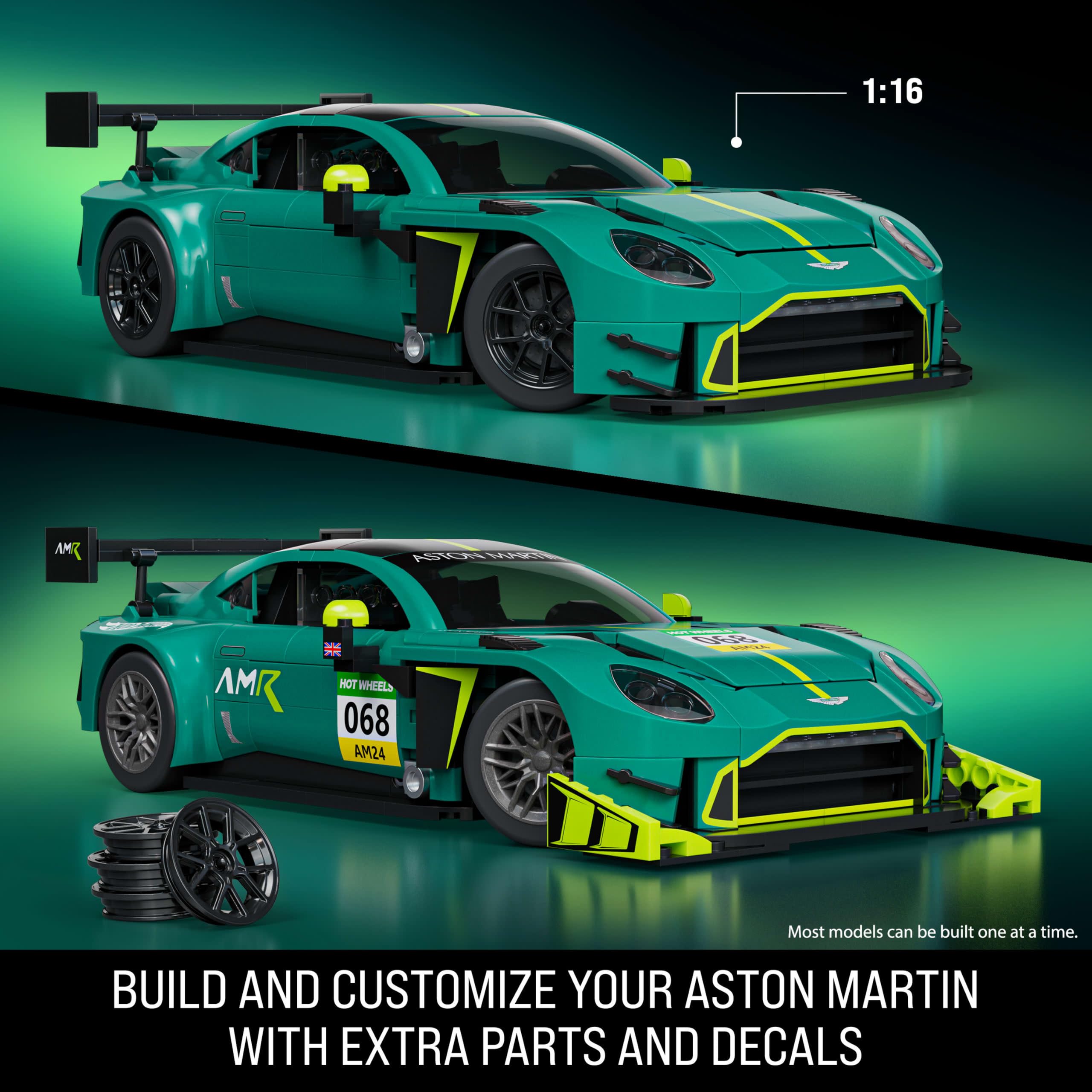 Mattel Aston Martin Vantage GT3 close-up of metal wheel cover highlighting premium realistic look