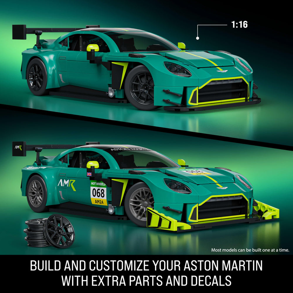 Mattel Aston Martin Vantage GT3 close-up of metal wheel cover highlighting premium realistic look