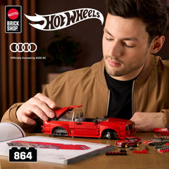 Mattel Audi Sport quattro close-up of hubcap options highlighting customizable metal finish