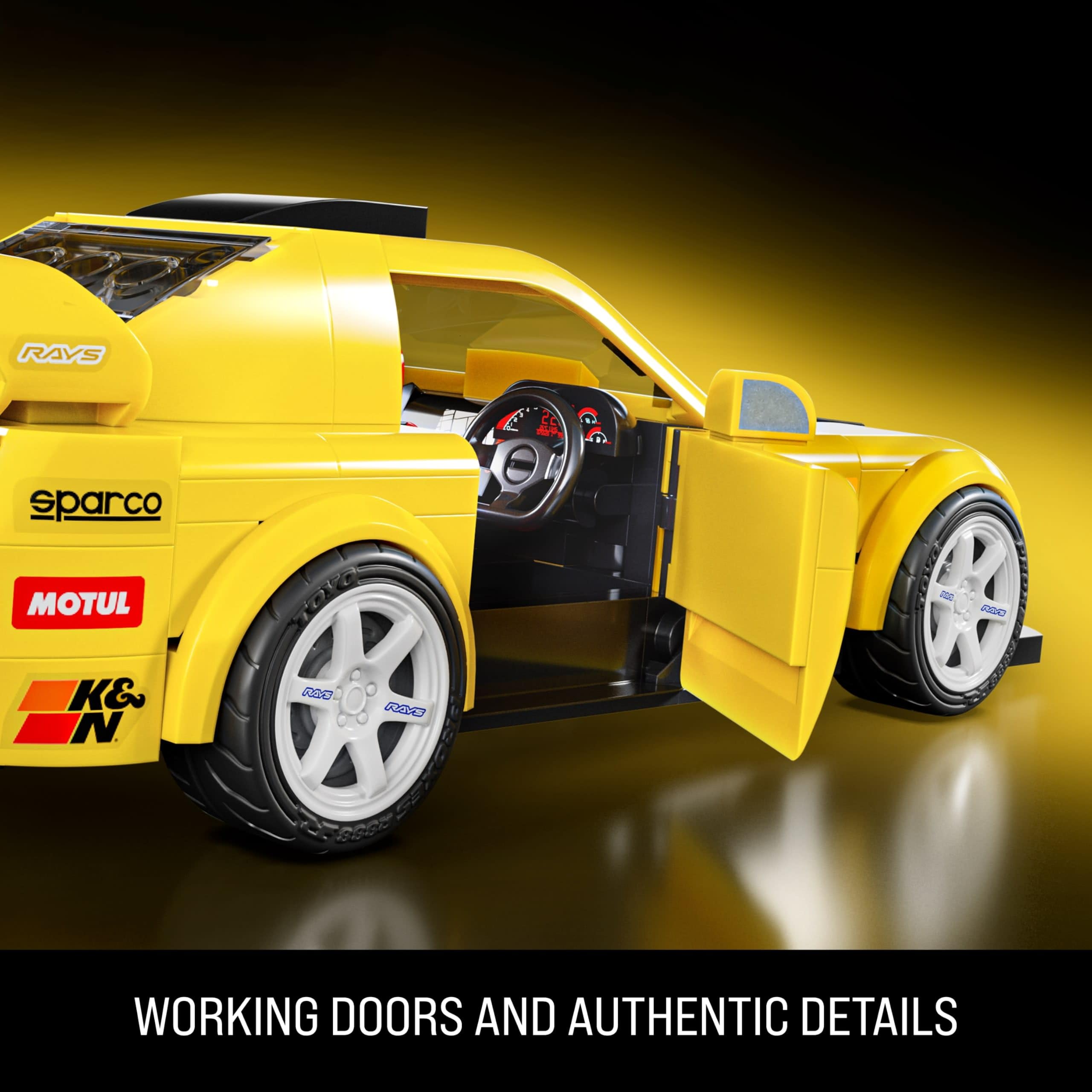 Mattel Brick Shop S2000 next to ruler showing 1:32 scale for size reference