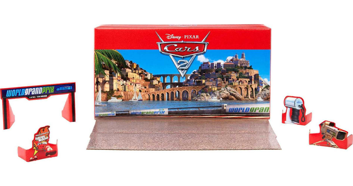 Mattel Cars 2 packaging scene for imaginative play and display