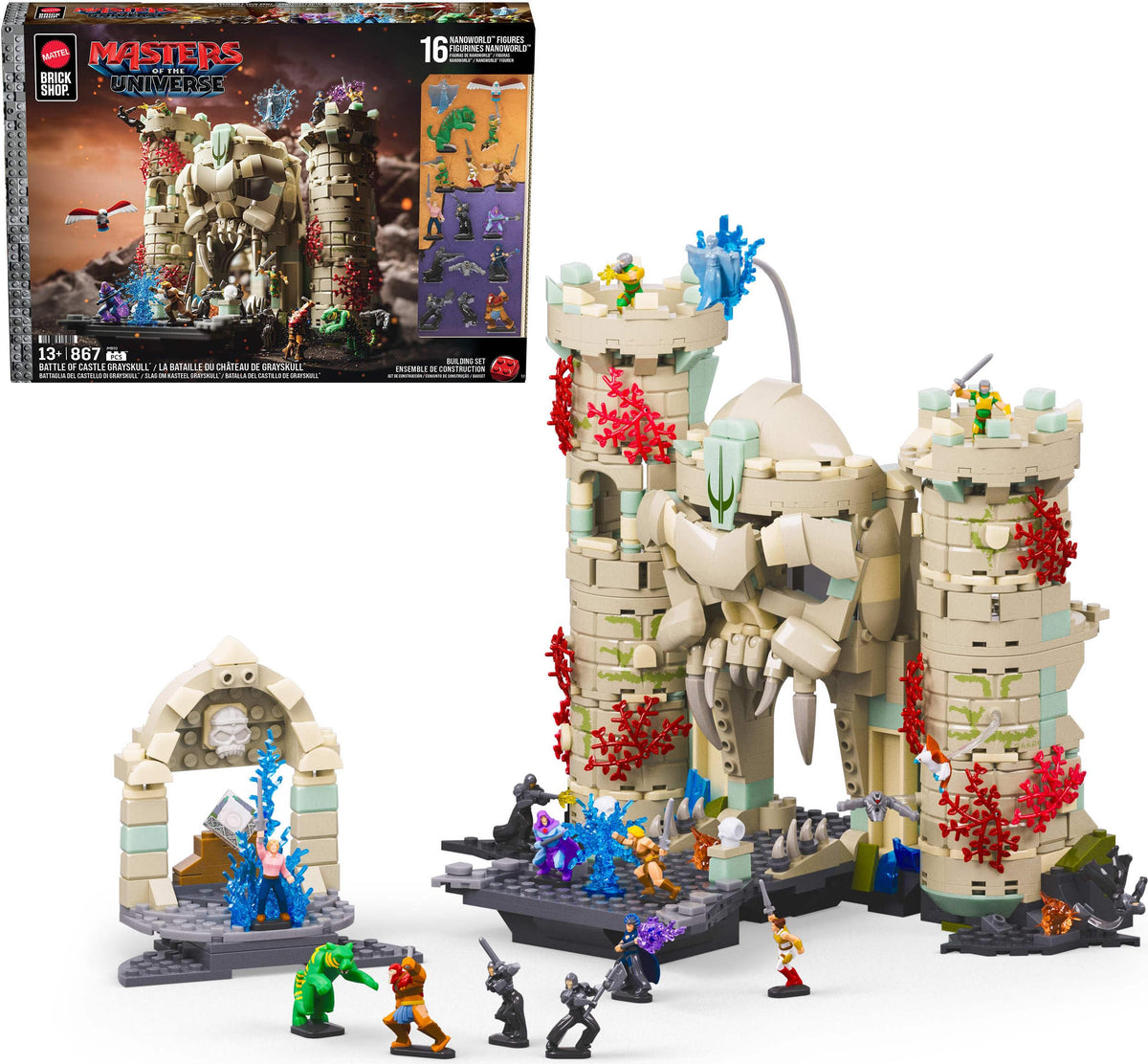 Mattel Castle Grayskull front view showing dramatic display-ready silhouette