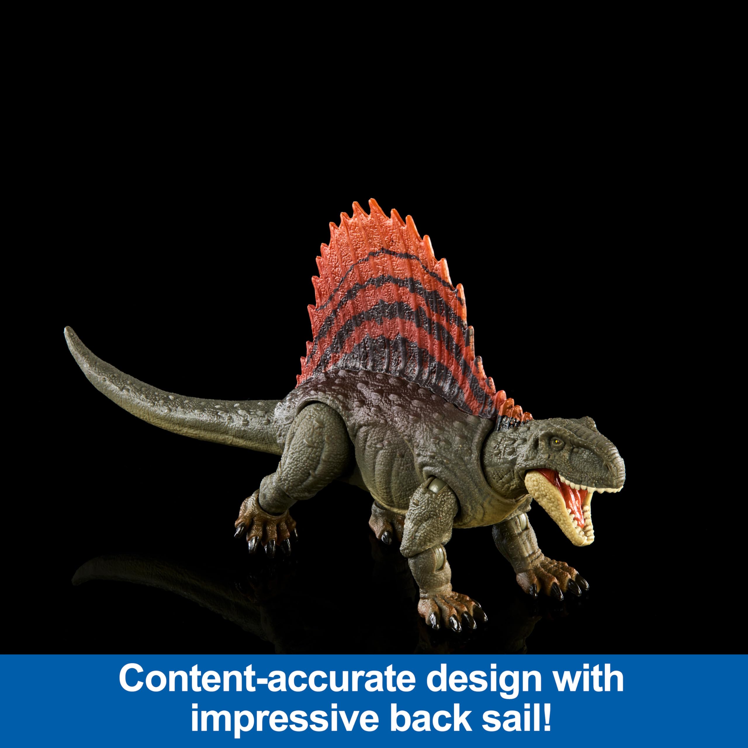 Mattel Dimetrodon Hammond Collection shows expansive articulation for dynamic poses.