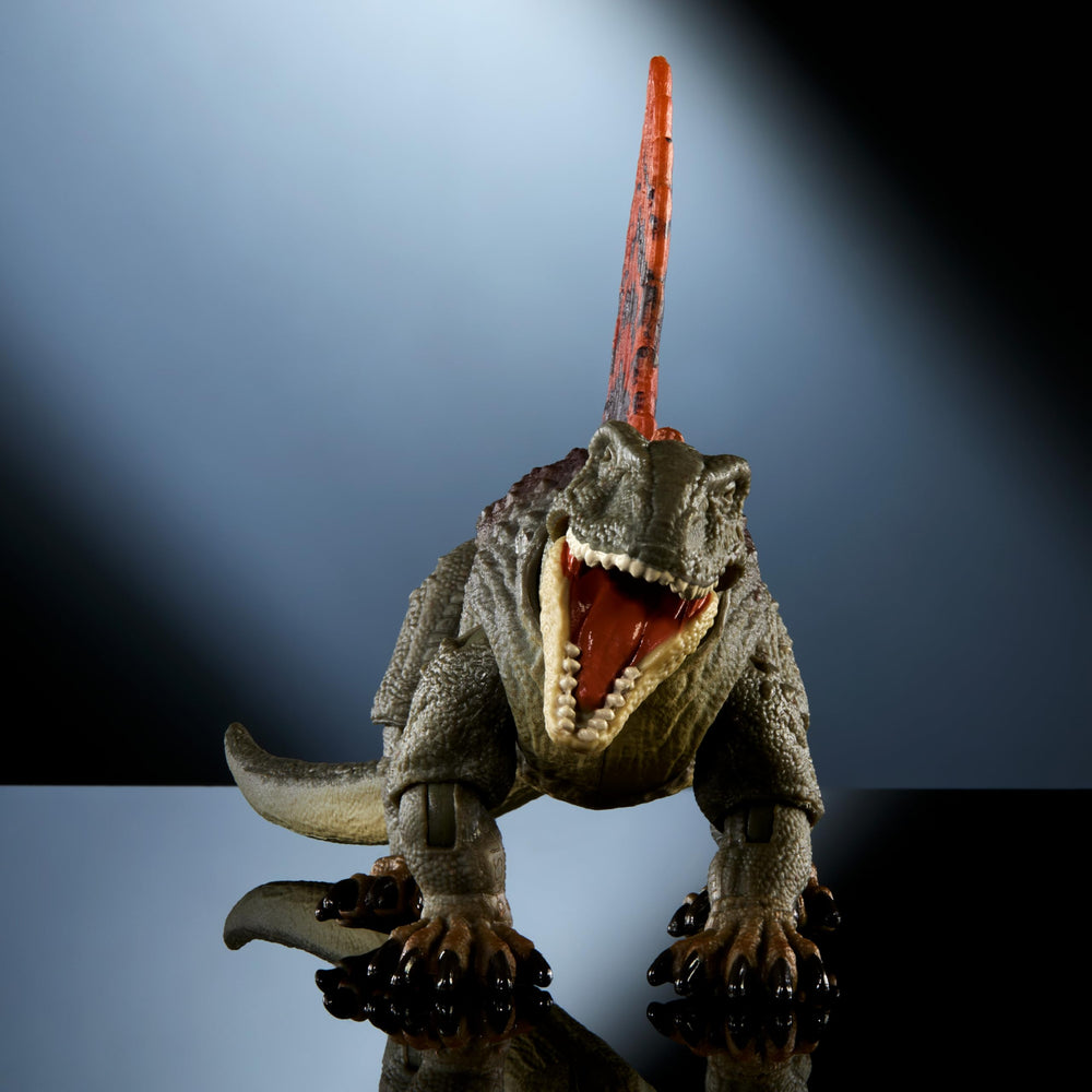 Mattel Dimetrodon figure features jaw opening up to sixty degrees for action.