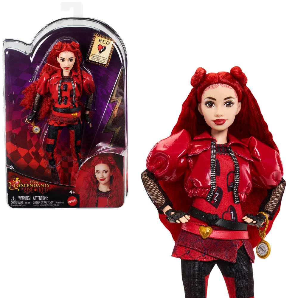 Mattel Disney Descendants Rise Red doll front view for display and imaginative play.