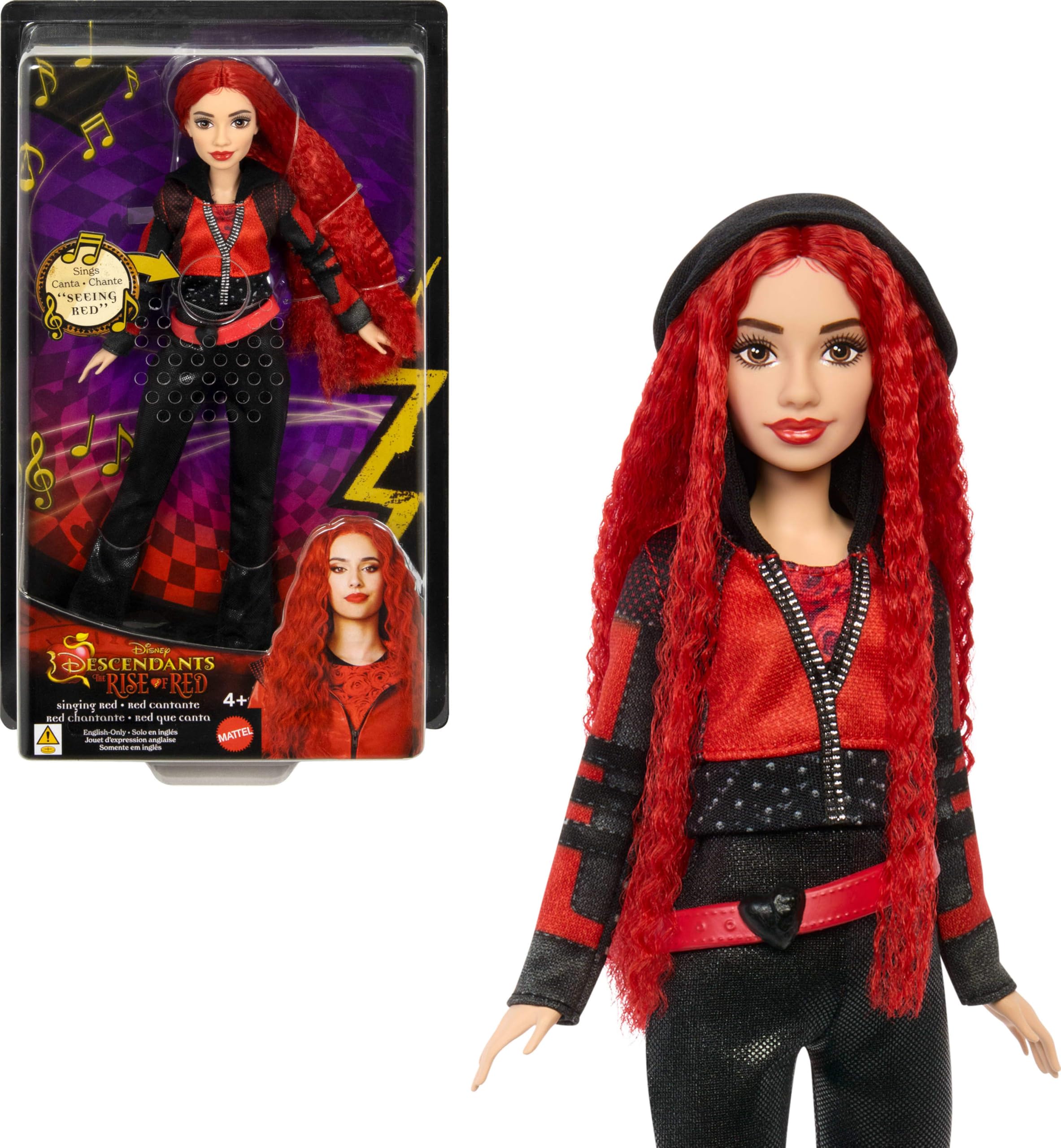 Mattel Disney Descendants Rise Red Doll singing for imaginative play