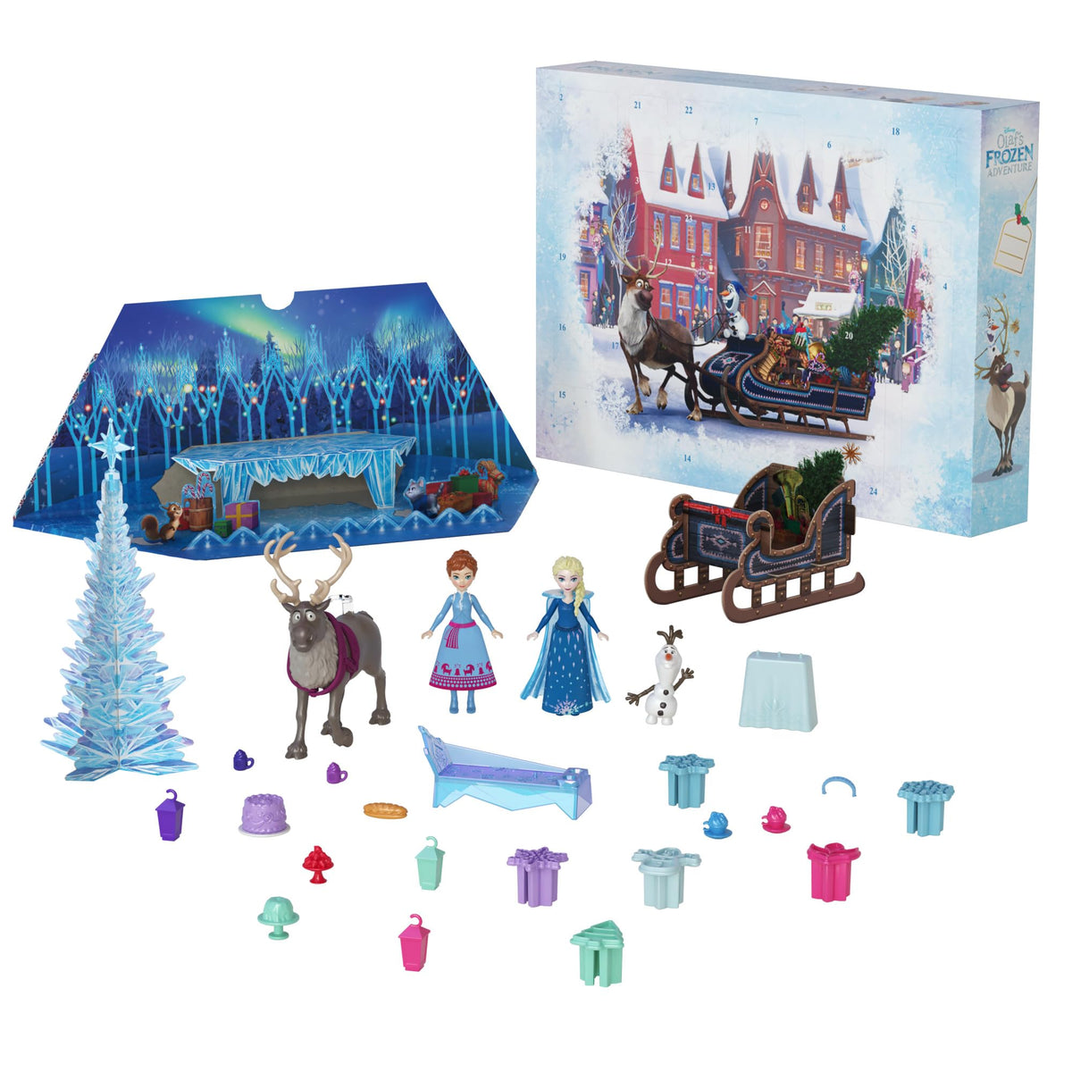 Mattel Disney Frozen Advent Calendar Anna doll with removable skirt for holiday play.