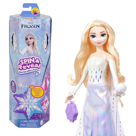Mattel Disney Frozen Elsa Spin and Reveal snowflake opening scene for magical unboxing