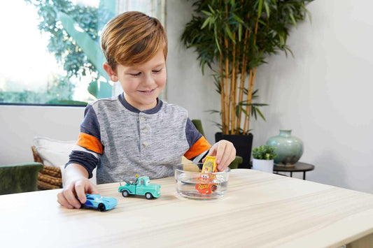 Color-changing toy car with warm water creates imaginative play.