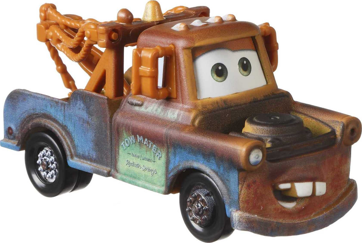 Mattel Disney Pixar Cars Mater diecast vehicle 1:55 scale for immersive pretend racing.