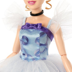 Mattel Disney Princess Cinderella doll with ruffled tulle sleeves for playful dress-up.