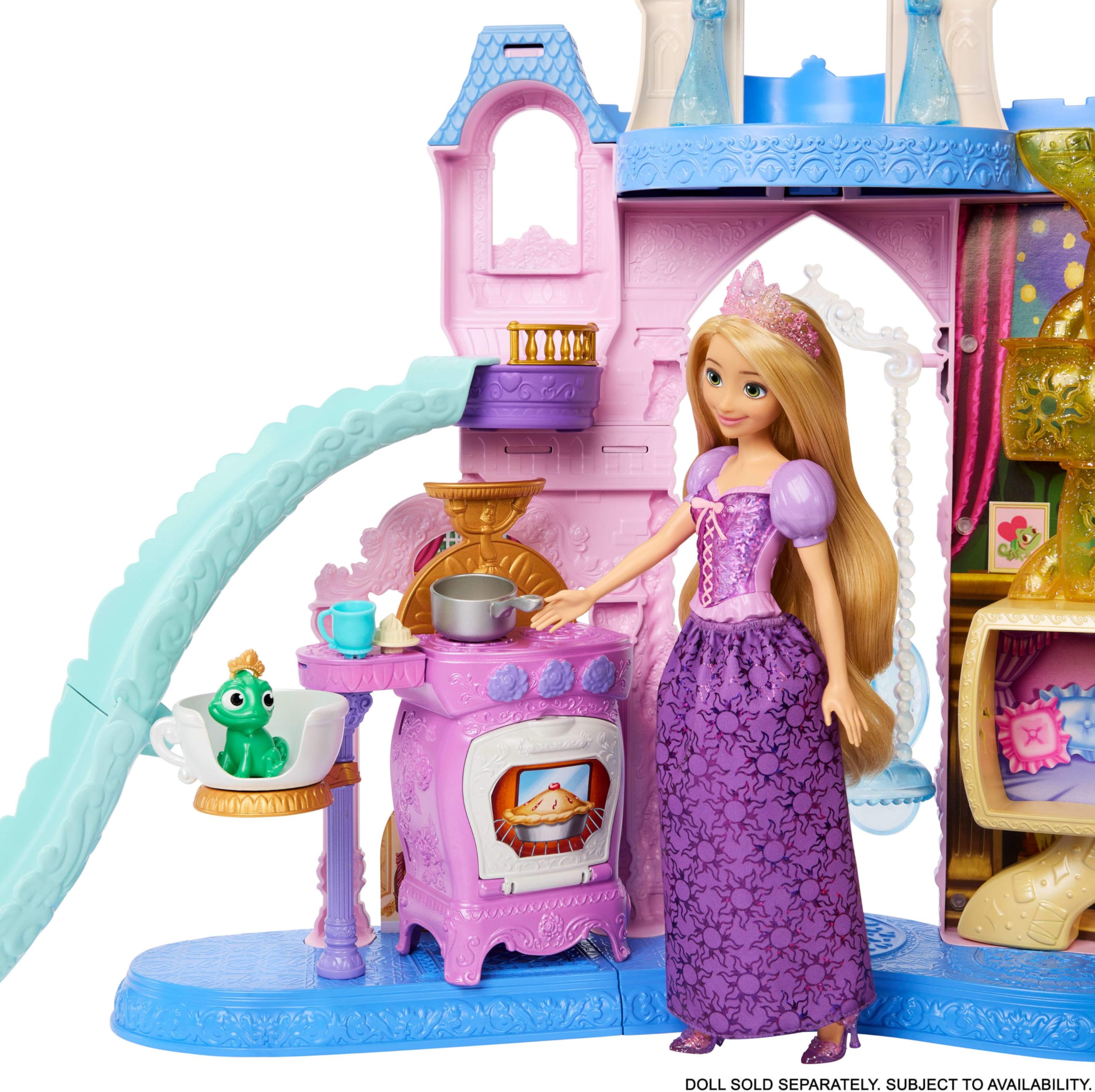 Mattel Disney Princess Pet Palace with Perla, Max, and Pascal ready for adventures.