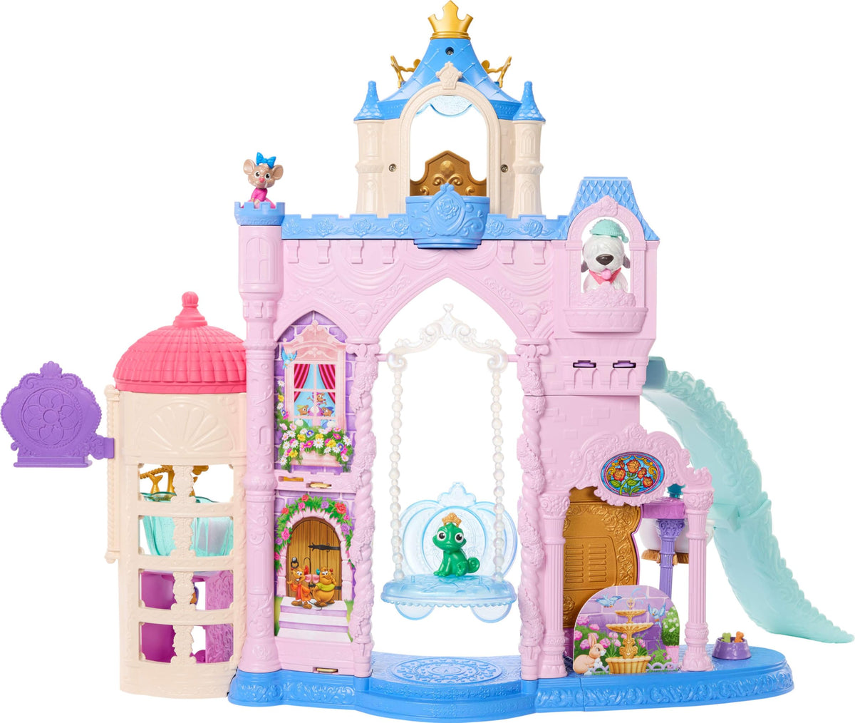 Mattel Disney Princess Pet Palace overview view of the castle for imaginative play.