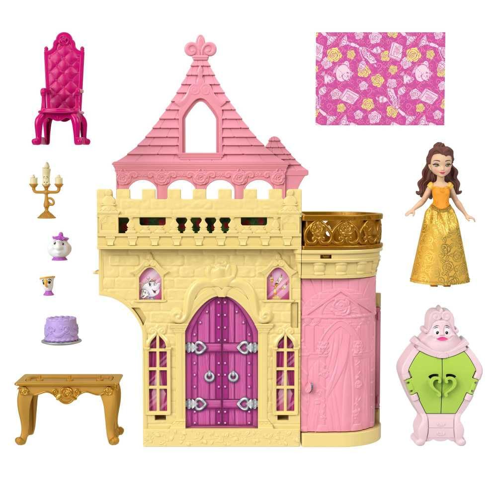 Belle doll in a yellow dress is posable for action poses.