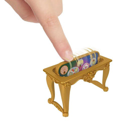 Dining room with spinning tabletop invites shared tea-time adventures.