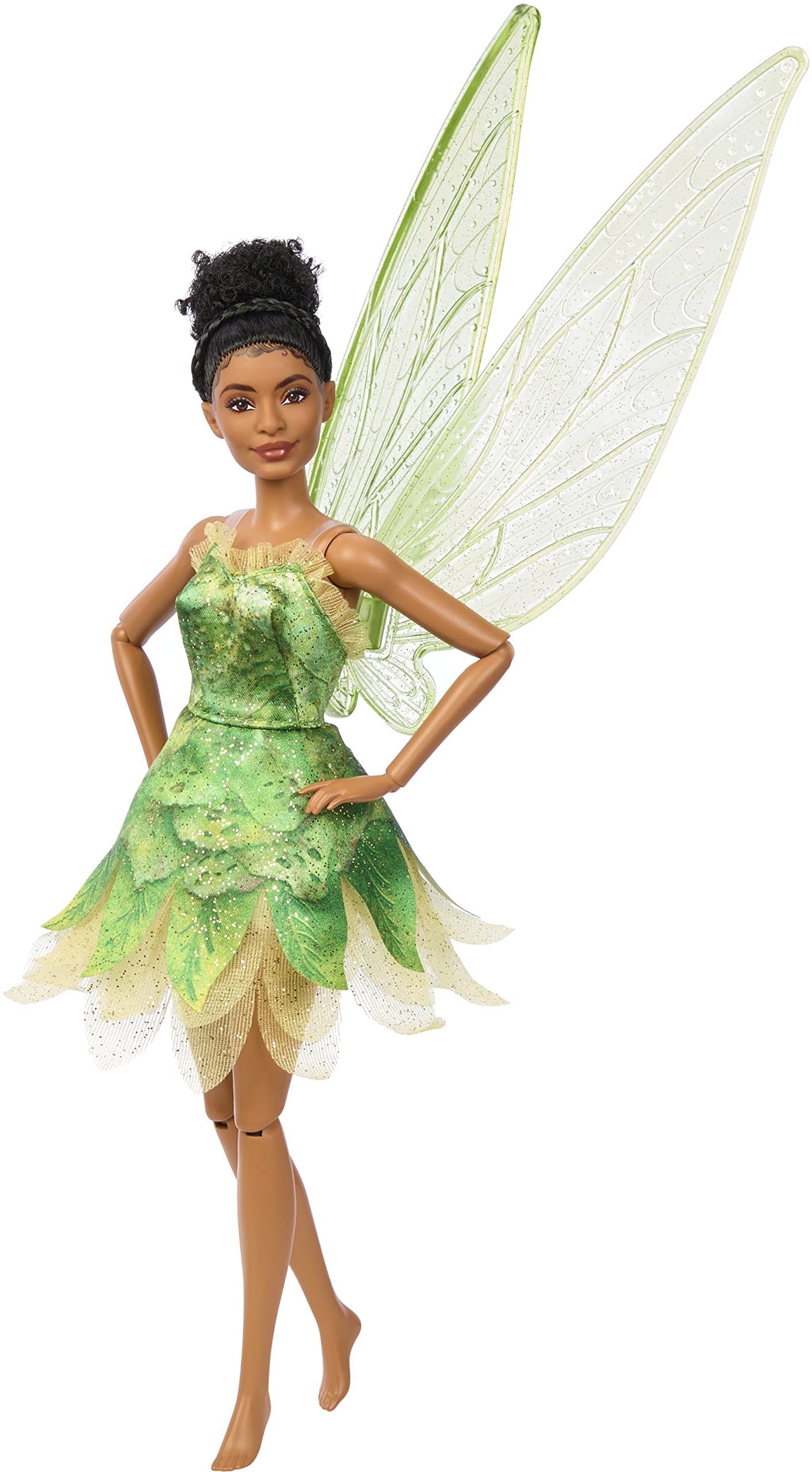 Mattel Tinker Bell poseable doll for versatile poses in scenes.