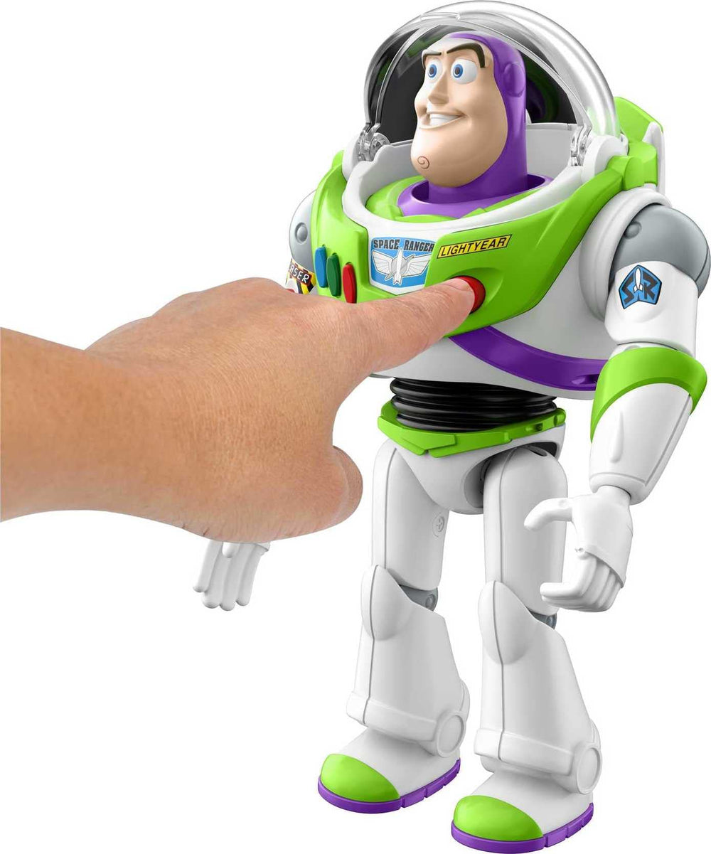 Mattel Buzz Lightyear helmet opens and closes for an authentic space ranger look.