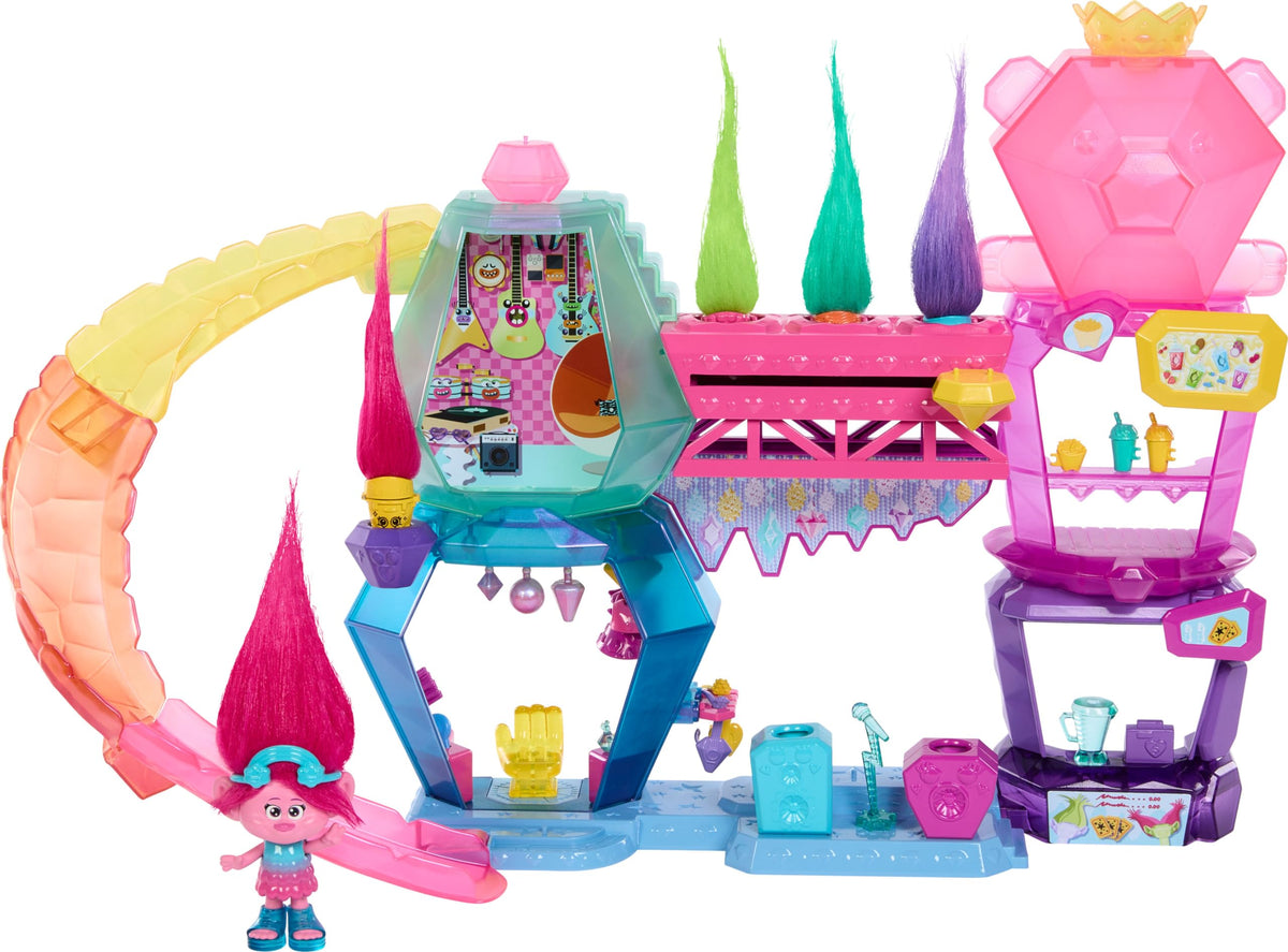 Mattel DreamWorks Trolls Mount Rageous Queen Poppy doll ready for imaginative storytelling.