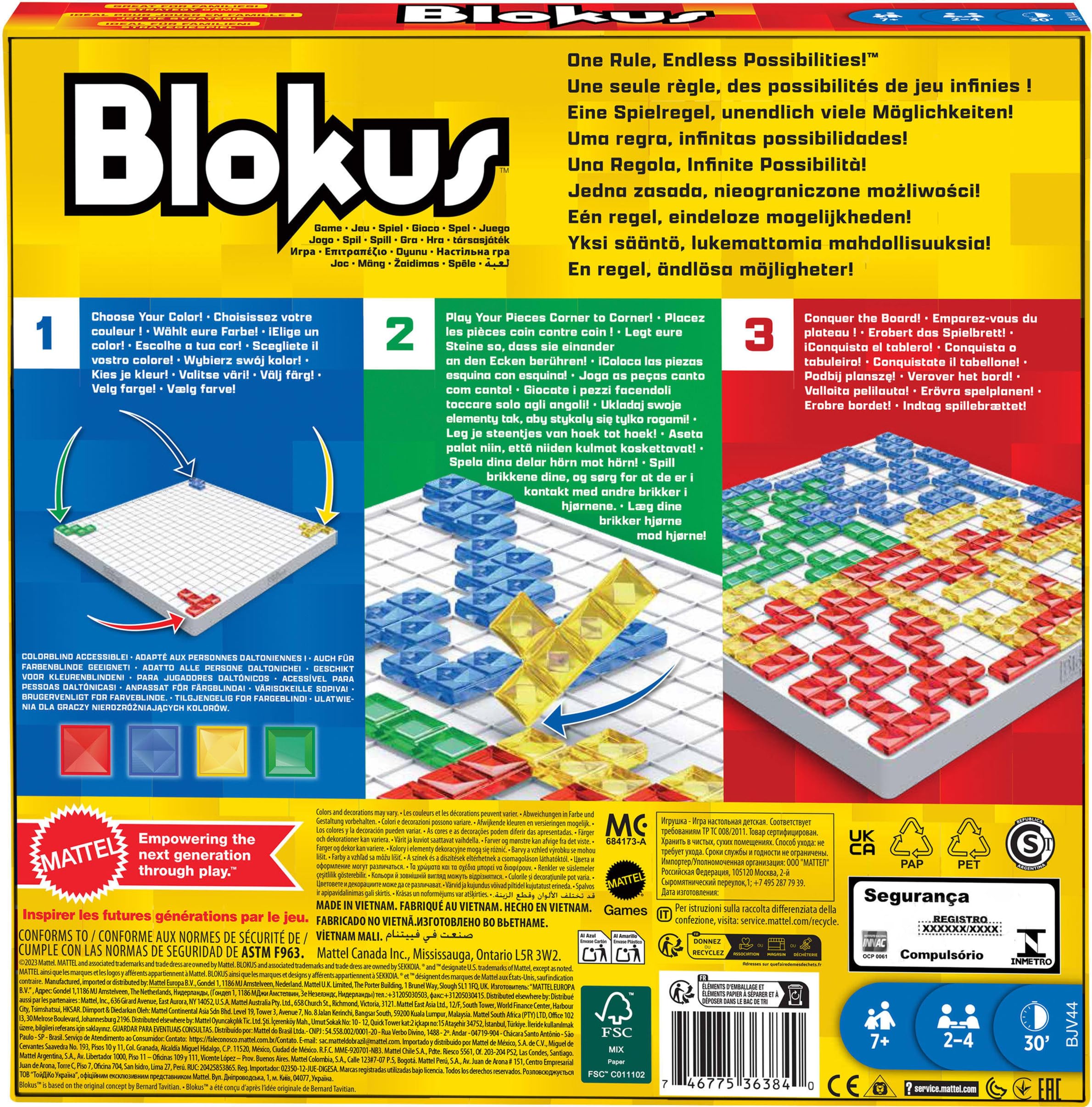 Mattel Games Blokus turn-by-turn strategy encourages planning and friendly competition.