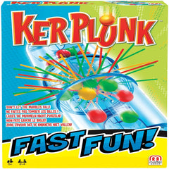 Mattel Games Kerplunk fast fun assembly scene shows easy setup.