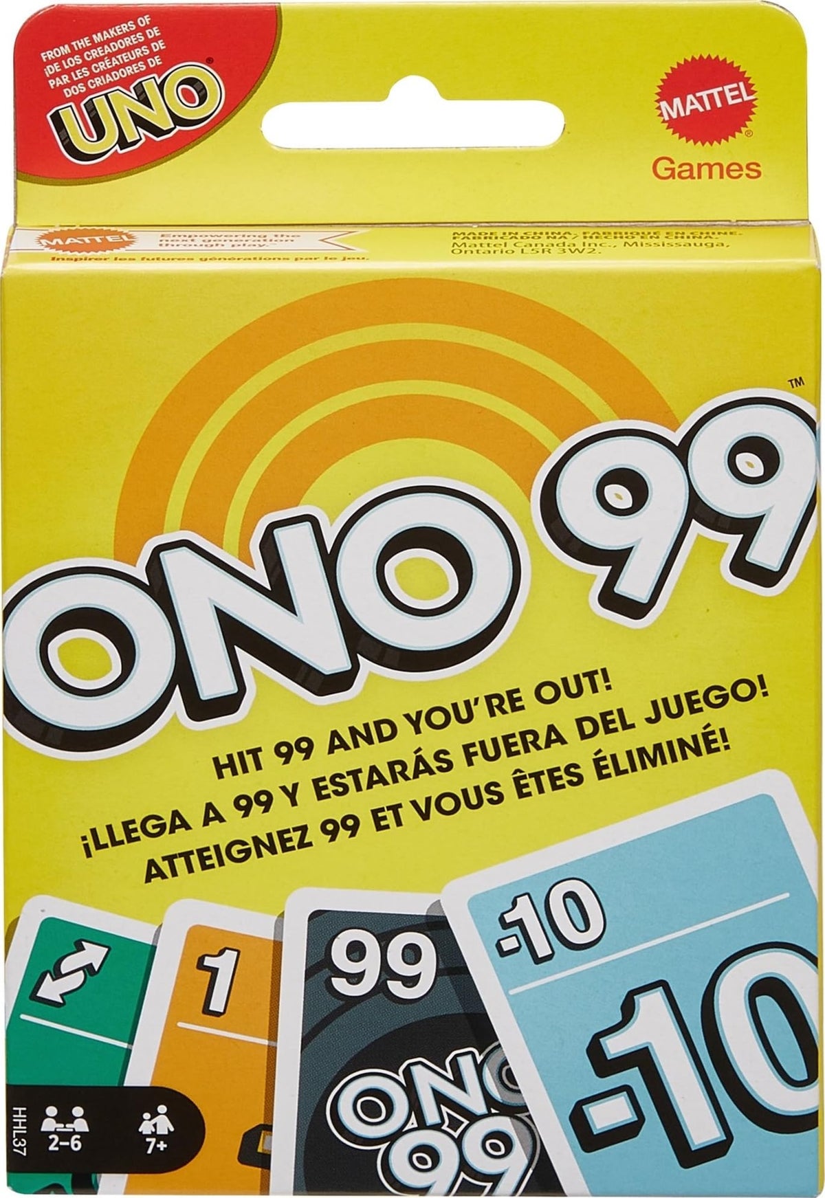 Mattel Games ONO 99 card game play scene boosts quick math practice during family game night