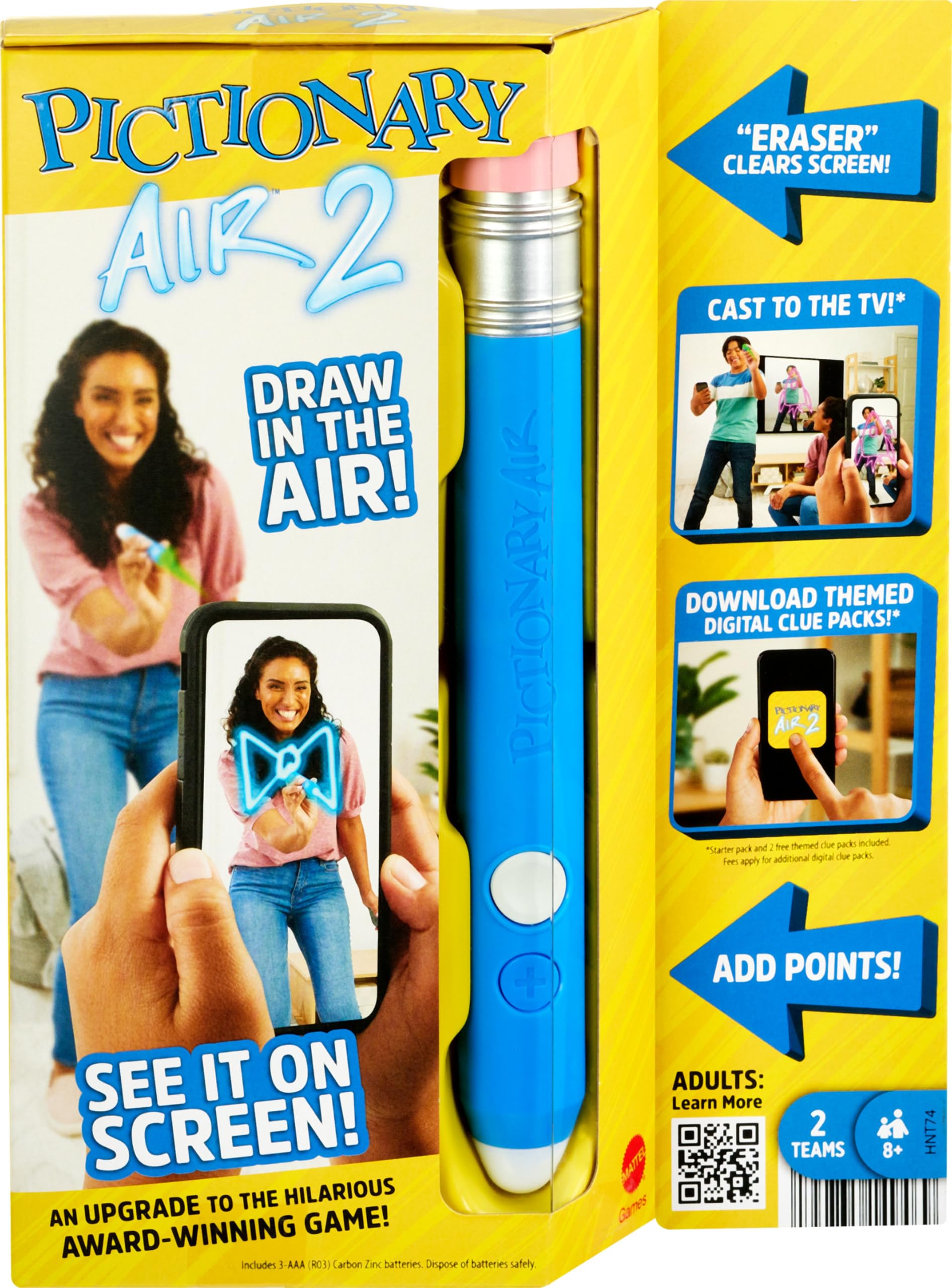 Mattel Games Pictionary Air 2 pen for in-air drawing to reveal clues instantly