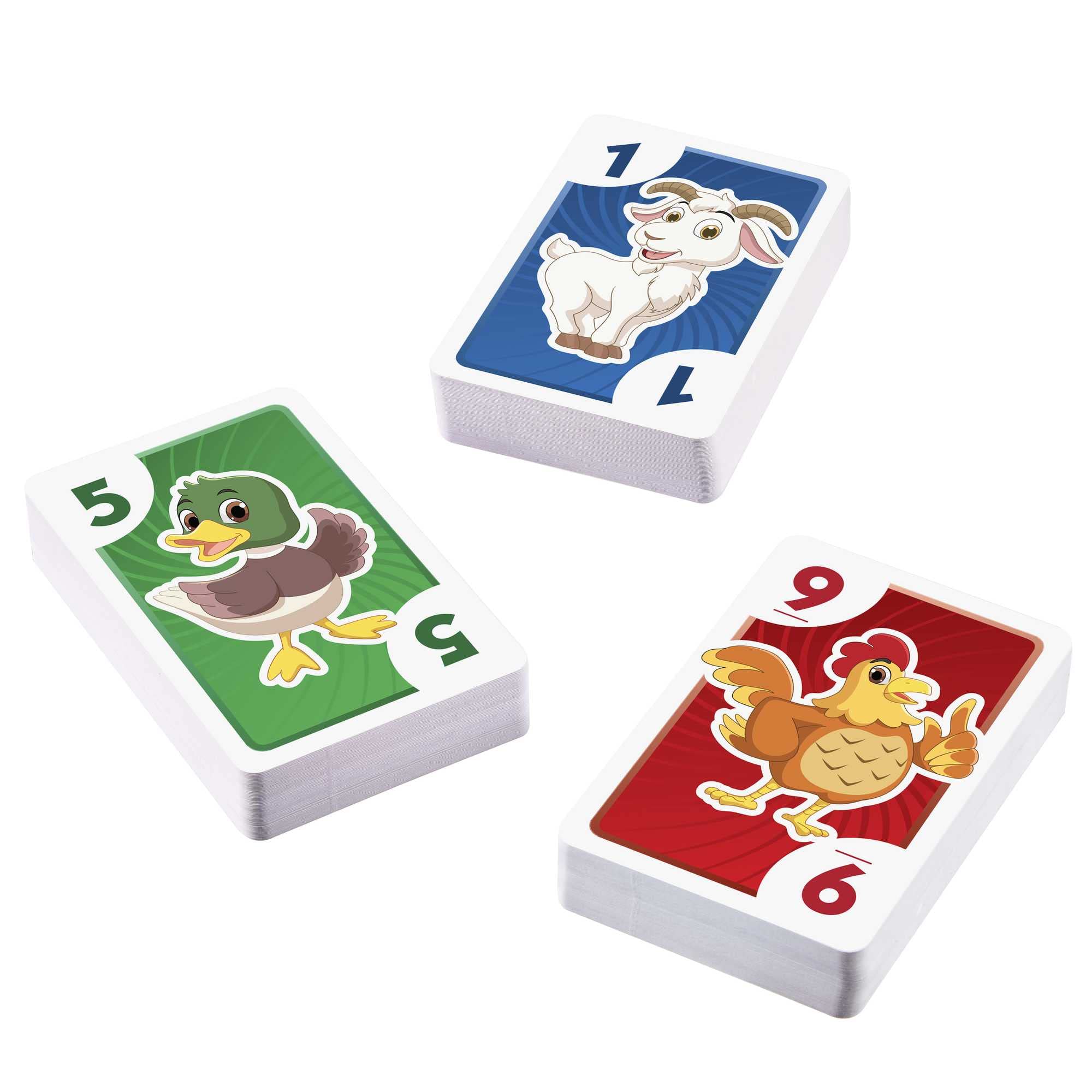 Mattel Skip-Bo Junior bright colors and animal graphics.