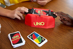 Mattel Games Uno Showdown pedal action speeds up play and adds a twist.