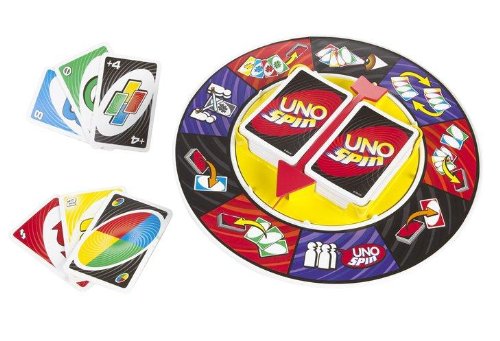 Mattel Games UNO Spin cards ready for surprise rounds and fast action