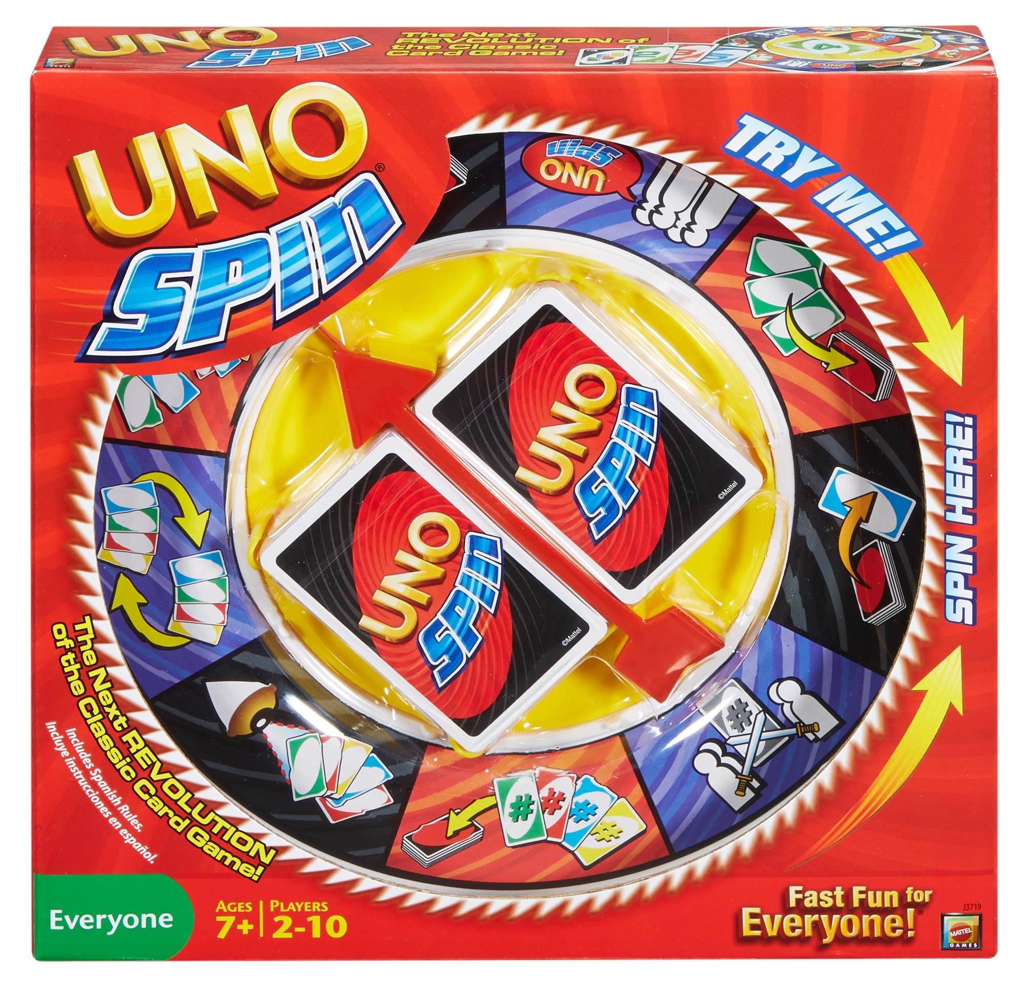 Mattel Games UNO Spin wheel ready for game night and suspenseful twists