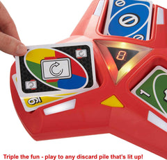 UNO Triple Play arcade-style sounds heighten excitement during turns